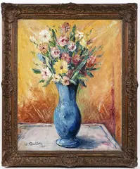 Oldřich Koníček, Bouquet in a Vase, 1930, oil on canvas