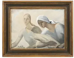 Jaroslav Král, Harvest, 1938, oil on cardboard