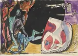 Jan Kotik, Horrors of War, 1939, ink, watercolour, paper