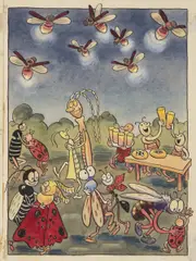 Ondřej Sekora, About the Big Night Celebration, 1936, ink, watercolour, gouache on paper