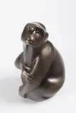 Vincenc Vingler, A Sitting Monkey, 1944, patinated bronze