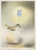 Ota Janeček, Lullaby with Roses and Tulip, 1983, watercolour, pastel, paper