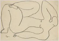 Jiří Bradáček, A Lying Female Nude, 1958, paper, pencil