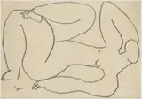 Jiří Bradáček, A Lying Female Nude, 1958, paper, pencil