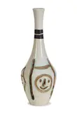 Pablo Picasso, Engraved bottle, 1954, Turned vase of white earthenware clay, decoration in engobes and paraffin, boring rod engraved with white enamel