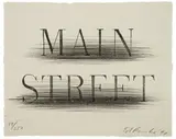 Ed Ruscha, Main Street (from Harvey Gantt Portfolio), 1-color screenprint on gray Rives BFK paper