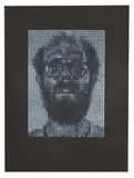 Chuck Close, Self-Portrait/Spitbite (White on Black), 1997, Spitbite aquatint on paper