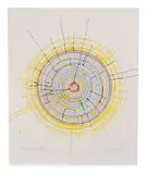 Spinning Around by Damien Hirst, Ink, crayon, and etching on paper, sold Feb 2018