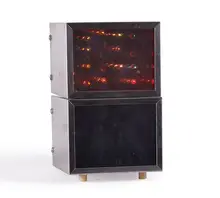 Chuck Prentiss, Kinetic boxes (2), c. 1969, Stainless steel with lights