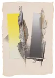 Larry Bell, SMVD #94, 1989, Collage with aluminum and silicon monoxide on hand cast paper