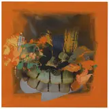 Larry Bell, SMTTHOJ #1, 2001, Acrylic and screenprint on canvas