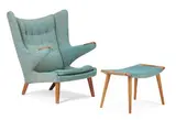 Papa chair and ottoman by Hans J. Wegner, 1951-1953, A.P. Stolen, sold Feb 2018