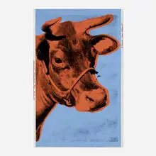 Cow by Andy Warhol, 1971, screenprint in colors on wallpaper, sold Feb 2024