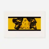 Robert Longo, Strong in Love (Yellow), 1991, black and white photo-etching with aquatint and yellow roll