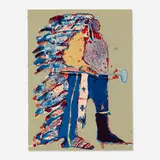 Fritz Scholder, Indian with Tomahawk, 1975, lithograph in colors