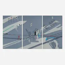 Rem Koolhaas, New Rotterdam: Summation (triptych), 1982, screenprint in colors