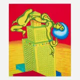 Peter Saul, Angela Davis, 1972, lithograph in colors