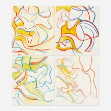 Willem de Kooning, Quatre Lithographies, 1986, lithograph in colors