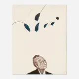 Fritz Scholder, Abiquiu Afternoon (portrait of Georgia O'Keefe with Calder Mobile), 1971, lithograph in colors