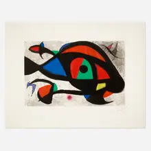 Joan Miró, Le Béluga, 1975, etching, aquatint and carborundum in colors on wove paper watermark Maeght
