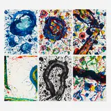 Sam Francis, Michel Waldberg: Poèms dans le ciel, 1986, lithograph in colors on BFK Rives