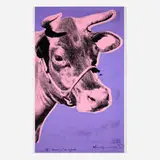 Cow by Andy Warhol, 1976, screenprint in colors on wallpaper, sold Feb 2024