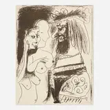 Le vieux roi by Pablo Picasso, 1959, lithograph on Arches, sold Feb 2024