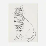 Andy Warhol, Untitled (from the 25 Cats Name Sam and One Blue Pussy portfolio), 1954, offset lithograph on Mohawk