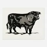 Bull 1 (from Bull Profile series) by Roy Lichtenstein, 1973, line-cut on Arjomari, sold Feb 2024