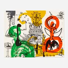The King by Keith Haring, 1989, lithograph in colors, sold Feb 2024