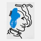 Keith Haring, Plate 6 (from The Story of Red and Blue portfolio), 1990, screenprint in colors