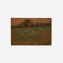 Gershon Benjamin, Field with Tree Line, 1919, oil on panel