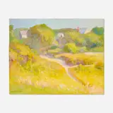 Chuck Fee Wong, Path into Town, oil on panel