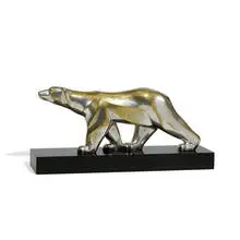 Georges Lavroff, Art Deco Polar Bear Sculpture, model 7593, circa 1930