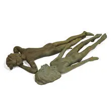 Victor Salmones, Nude Sunbathers (Male and Female Sculptures), pair