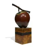 Apple with Stem on a Roped Box by Popliteo (Luis Montoya and Leslie Ortiz) Collaborative Sculpture, sold May 2021