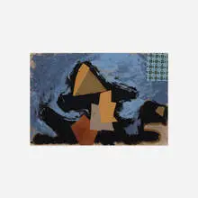 Untitled by Paul Rand, 1952, oil with collaged elements on paper, sold Sep 2018