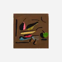 Paul Rand, Untitled, 1952, acrylic with collaged elements on paper