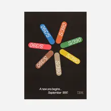 Paul Rand, IBM S390 poster, 1990, offset lithograph on paper