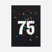 Paul Rand, IBM 75 poster, 1989, offset lithograph on paper