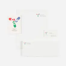Creative Media Center stationery by Paul Rand, c. 1994, offset lithograph on paper, sold Sep 2018