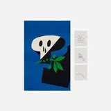 Paul Rand, Death Mask poster and drawings, 1969, offset lithograph on paper mounted to aluminum, ink on paper