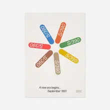 IBM S390 poster color variant by Paul Rand, 1990, offset lithograph on paper, sold Sep 2018
