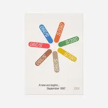 IBM S390 poster color variant by Paul Rand, 1990, offset lithograph on paper, sold Sep 2018