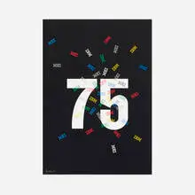 IBM 75 poster by Paul Rand, 1989, offset lithograph on paper, sold Sep 2018