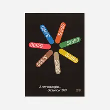 IBM S390 poster by Paul Rand, 1990, offset lithograph on paper, sold Sep 2018