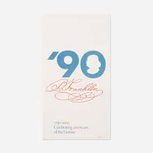 Ben Franklin ’90 poster by Paul Rand, 1990, offset lithograph on paper, sold Sep 2018