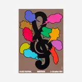 Shigeo Fukuda, Montreux Jazz Festival poster, 1985, screenprint on paper