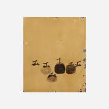 Muqi, Six Persimmons, c. 1950, lithograph on paper mounted to aluminum