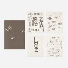 Paul Rand, NeXT logo presentation book and proofs, set of four, 1986, printed paper